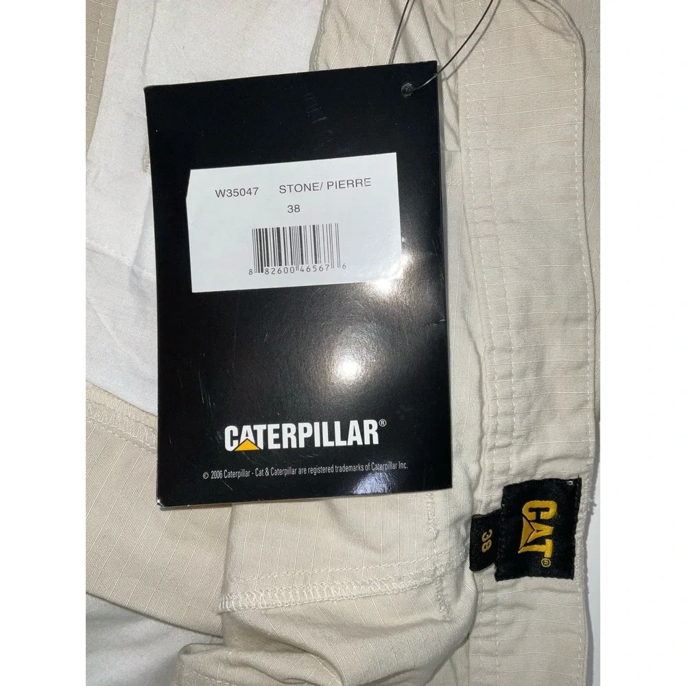 NWT Men's Caterpillar CAT Workwear Cargo Shorts Stone‎ - Size 38
